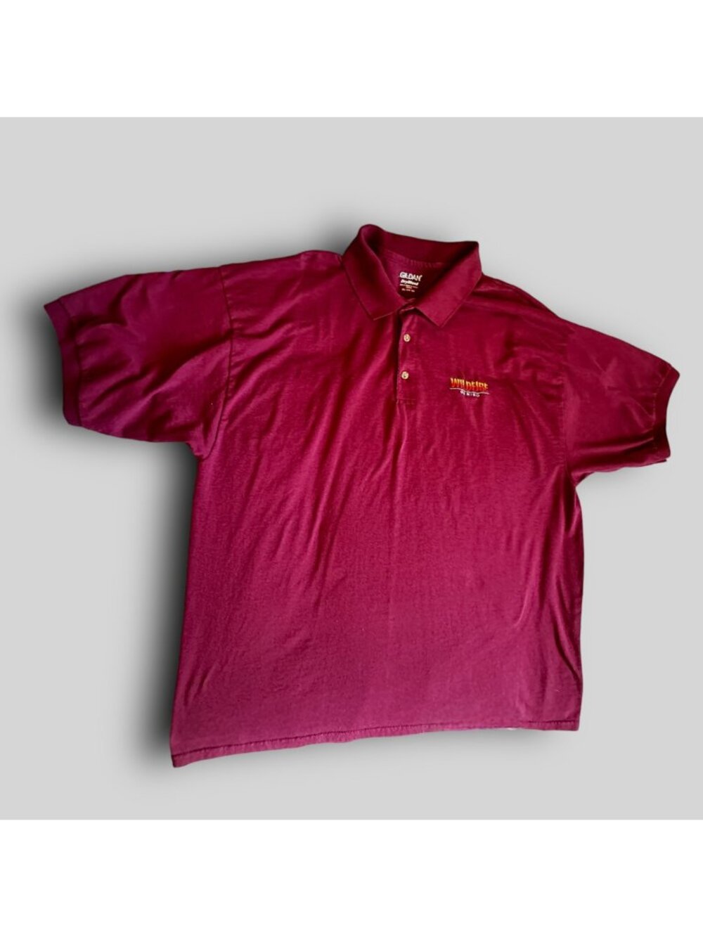 Gildan DryBlend Wildfire Gaming Embroidered Polo Shirt 2XL Maroon Cotton Polyest